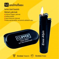 Siyah Renk Taşlı Clipper Çakmak