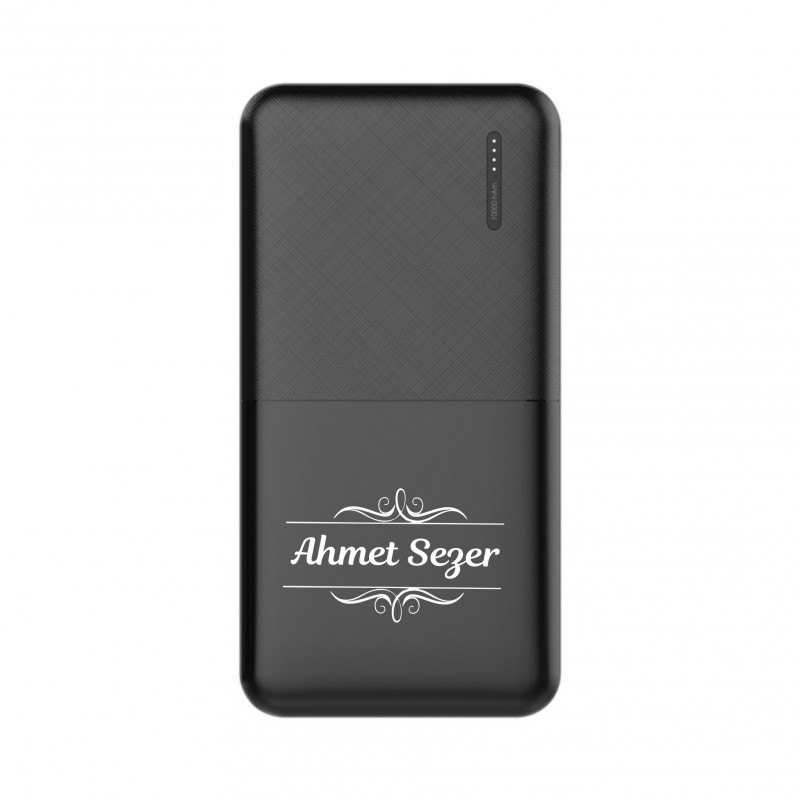 Kişiye Özel Baskılı Siyah Powerbank
