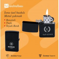 Zippo Benzinli Siyah Metal Çakmak