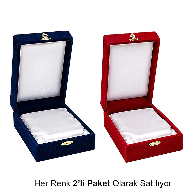 SKPL30 Kadife Kristal Cam Plaket Kutusu 16x26cm - 2'li Paket