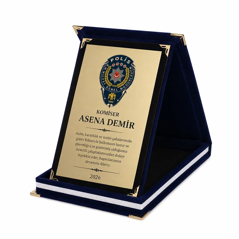 Lacivert Kadife Albüm Plaket - 2'li Paket SKPL21